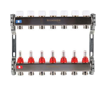 ROMMER RMS-1200-000007 ROMMER Коллектор из нержавеющей стали с расходомерами 7 вых.