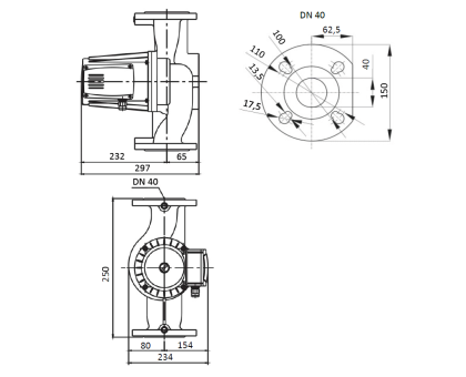 Циркуляционный насос Shinhoo Basic 40-12SF 380 В