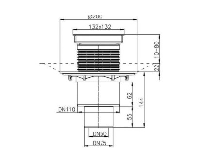 Трап Hutterer & Lechner с сифоном, с надставным элементом HL3020, с вертикальным выпуском, DN 50/75/110 (Россия)